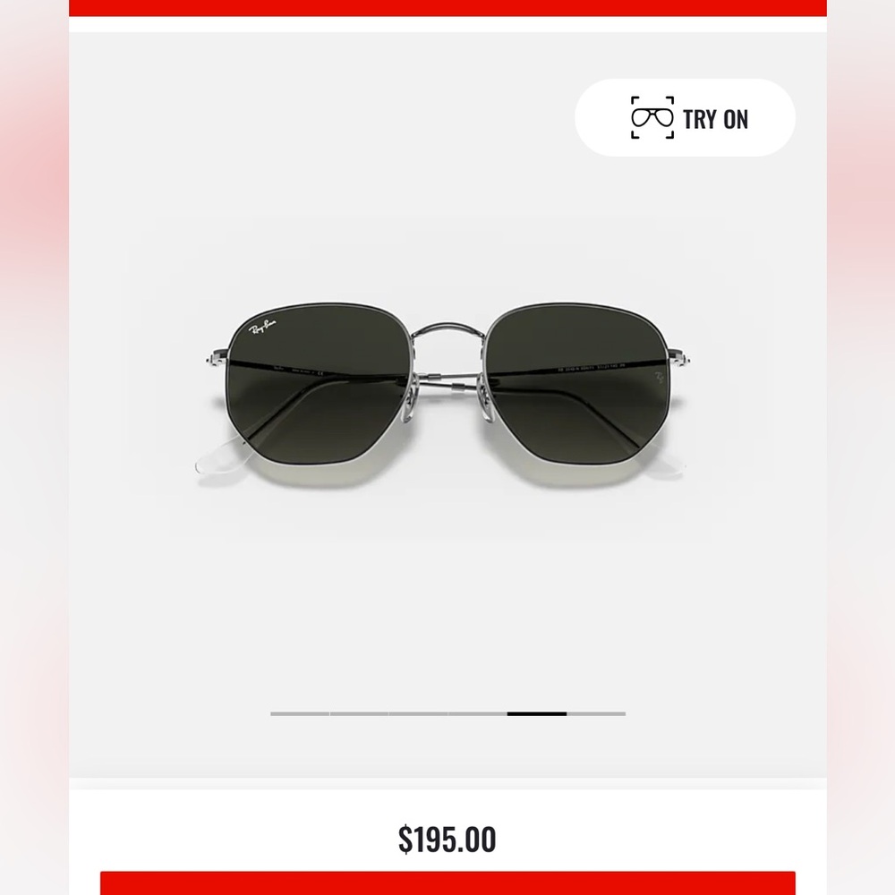Ray-ban hexagonal flat gunmetal sunglasses